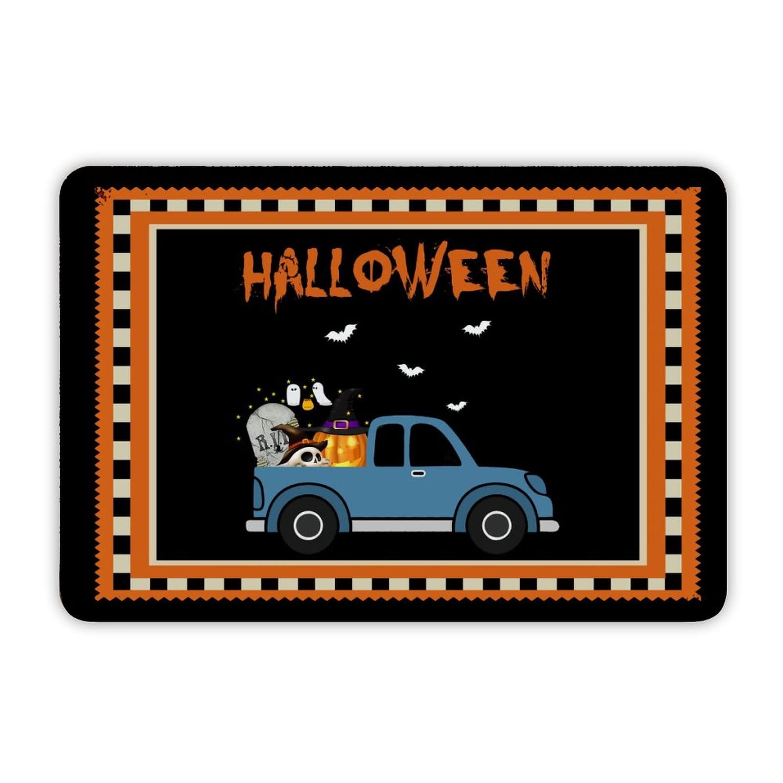 ENEDNATE Happy Halloween R.I.P Truck Pumpkin Ghost Bats Aluminum Tin Sign 8"x12" Waterproof Vintage Metal Sign for School Office Classroom Gate Garage Garden Home Wall Decoration Housewarming Gifts