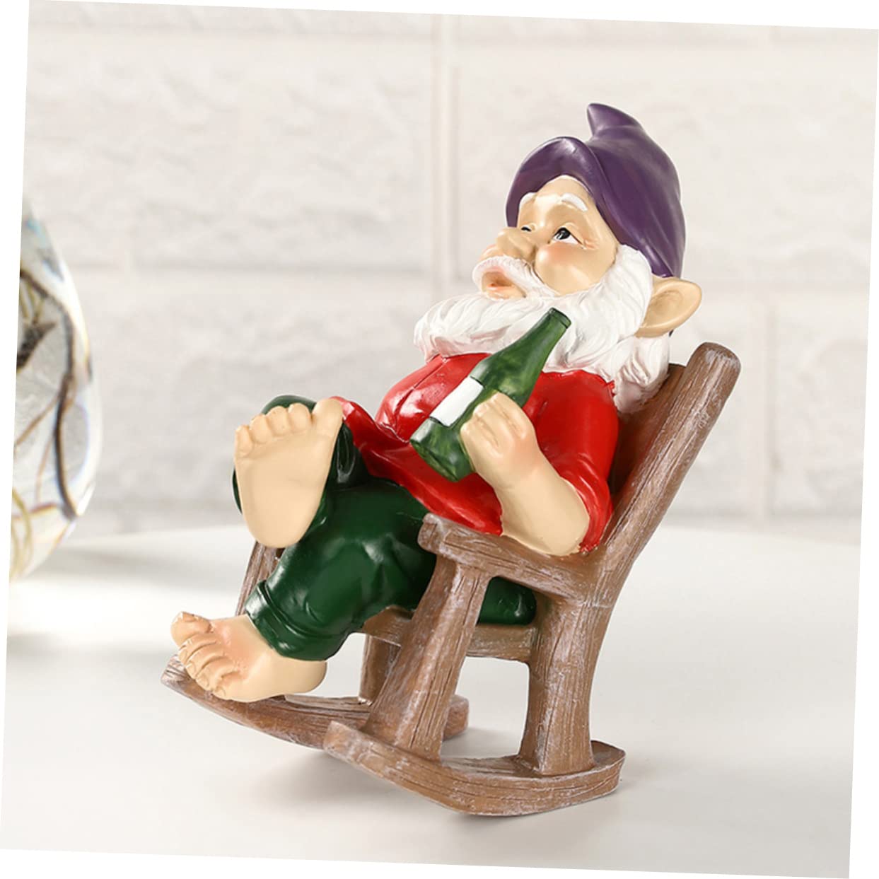 Toddmomy 2 Stück Gartenfigur mit Schaukelstuhl Lustige Dekoration für Außenbereich Harzkunst für Gartenliebhaber Deko für Garten und Terrasse