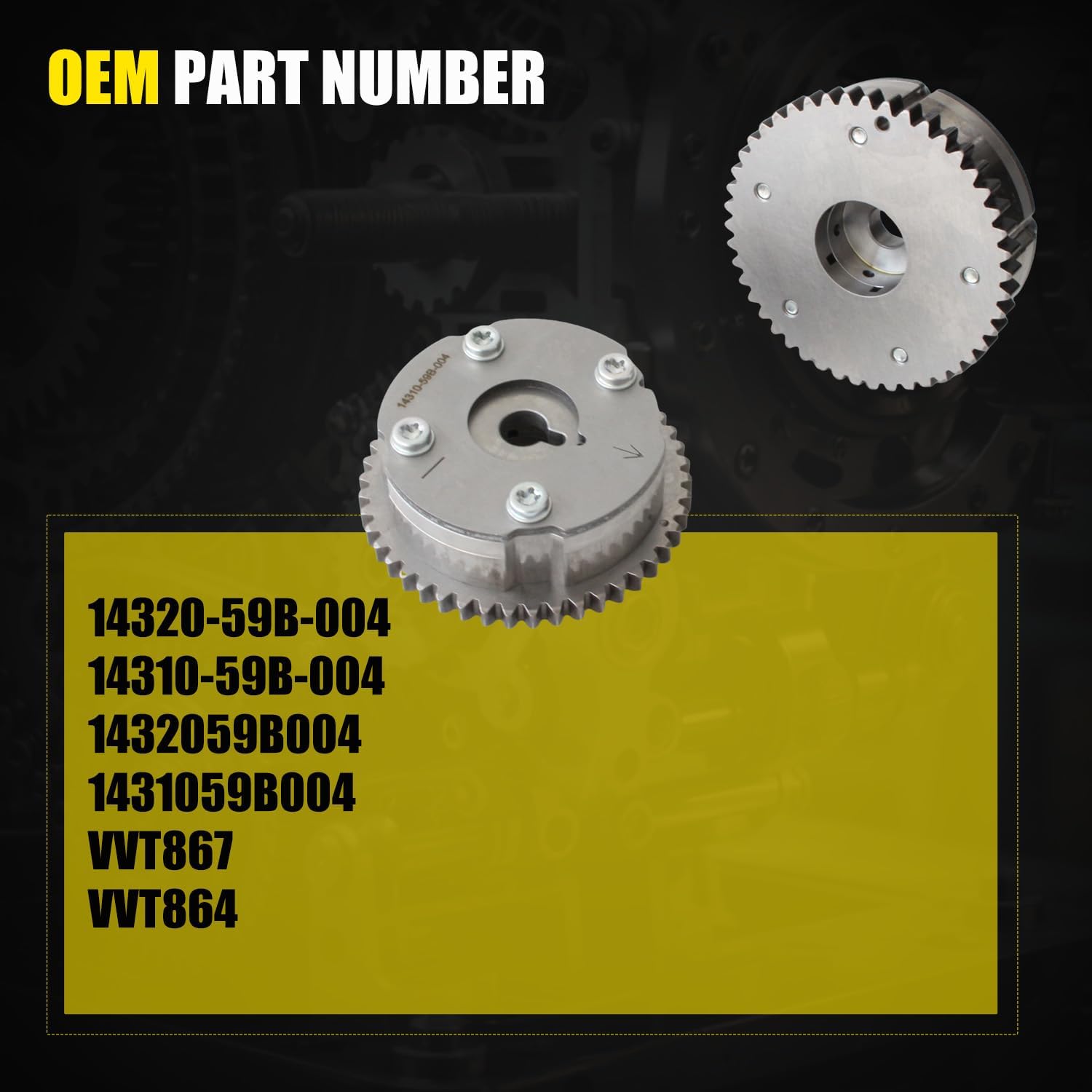 Intake and Exhaust Variable Valve Timing (VVT) Sprocket Gear Camshaft Adjuster Fit for 2016-2020 Honda Civic for 2017-2020 Honda CR-V 1.5L 1432059B004 1431059B004