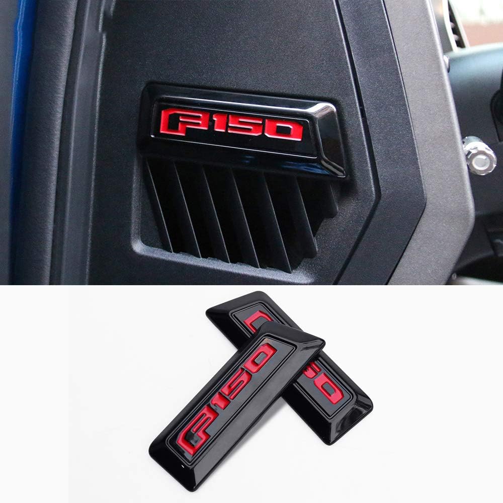 Nicebee 2pcs/Set Interior Door Dashboard Side Logo Frame Trim Cover for Ford F150 Raptor 2016 2017 2018