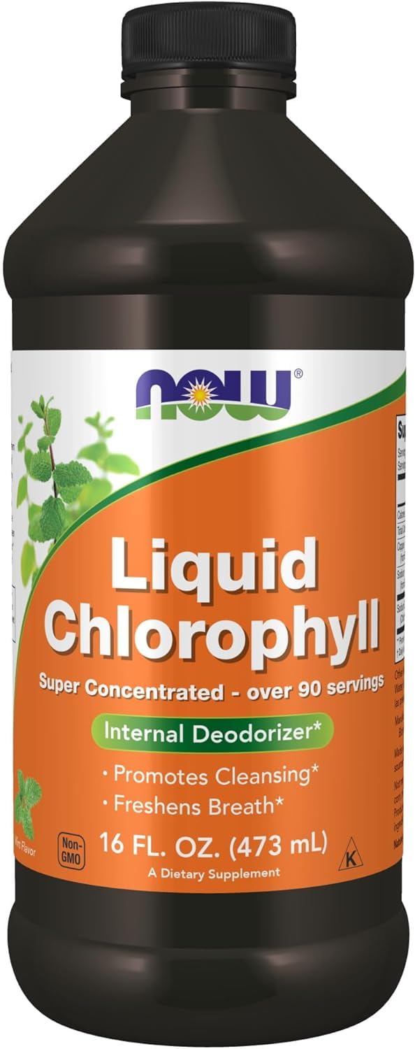 NOW Supplements, flüssiges Chlorophyll, super konzentriert, Boost Energy, Minzgeschmack, 473 ml