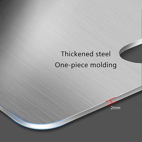 Miniatura 7 de 304 tablas de cortar de acero inoxidable para cocina, tabla de cortar de metal, tabla de cortar, de doble cara, cepillada y pulida, fácil de