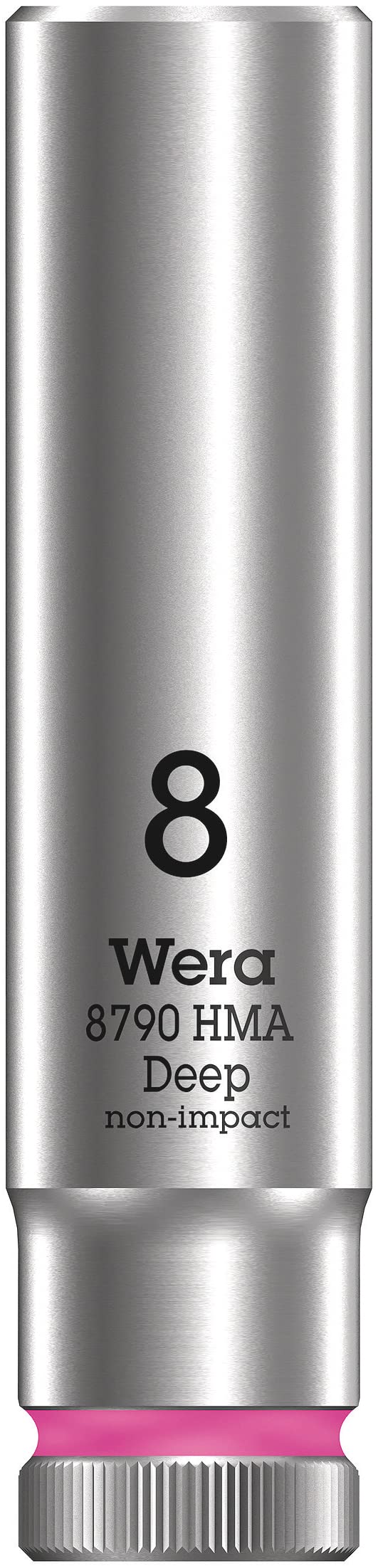 Wera 05005410001 Juego de llaves de vaso en tira magnética A Deep 1, arrastre de 1/4", 9 piezas, Negro