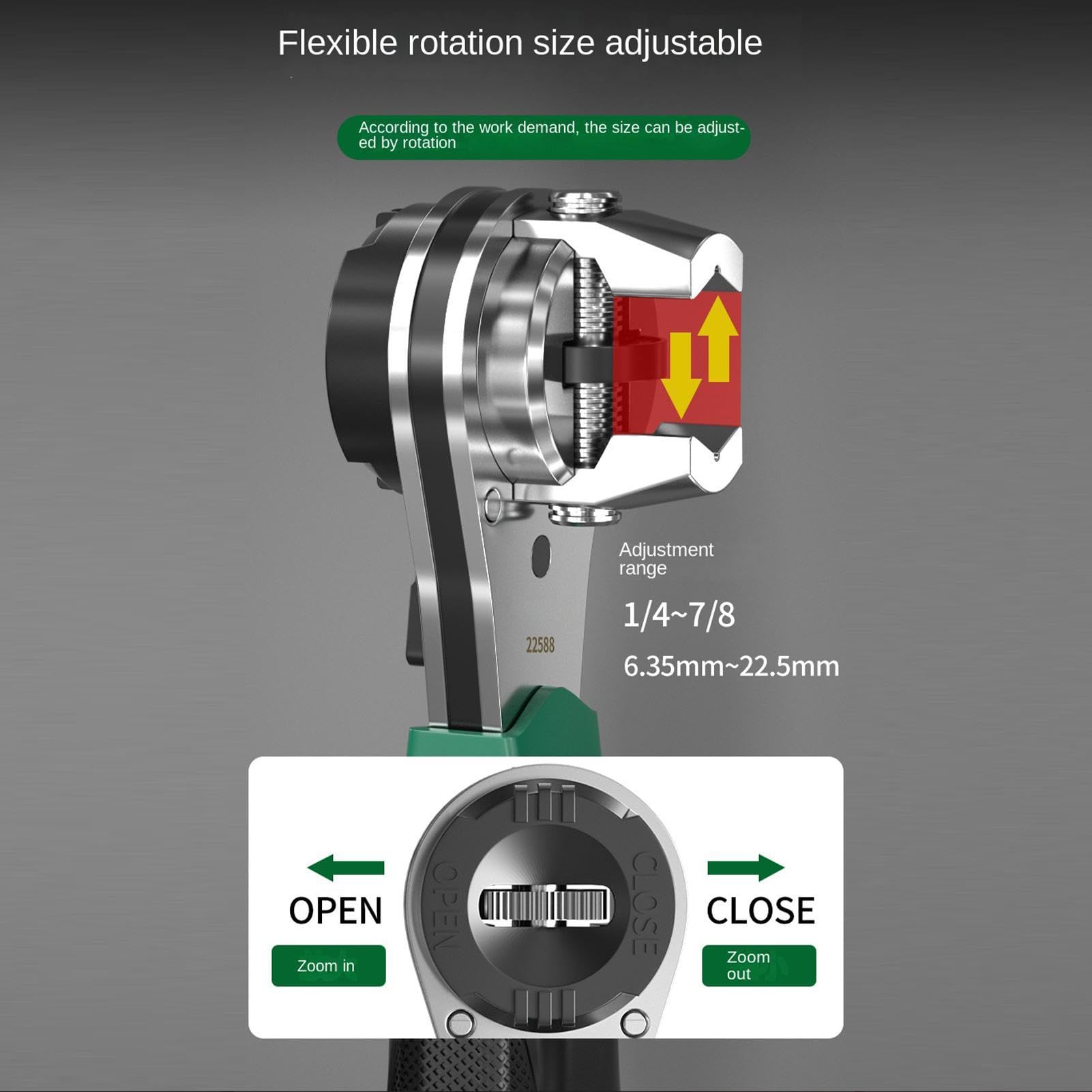 Générique Verstellbarer Schraubenschlüssel mit ergonomischem Griff, robust,