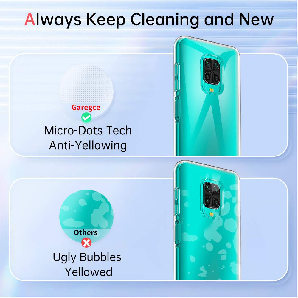 Cover Trasparente Per Redmi Note 9S/9 Pro + 2 Vetri Temperati – Custodia Morbida TPU Anti-giallo, Sottile 1,1mm, Protezione Totale