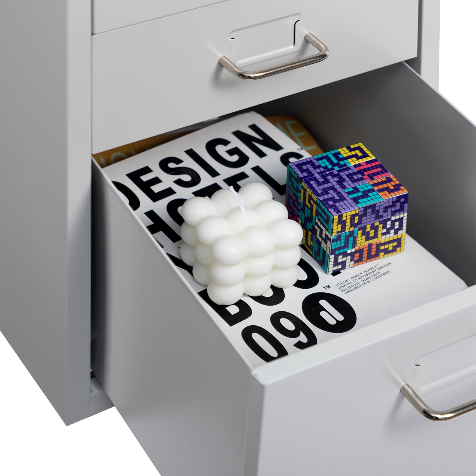HollyHOME Armoire de classement mobile à 3 tiroirs, armoire de classement, organisateur de classement sous bureau avec roulettes, armoire de rangement en métal à roulettes pour la maison et le bureau