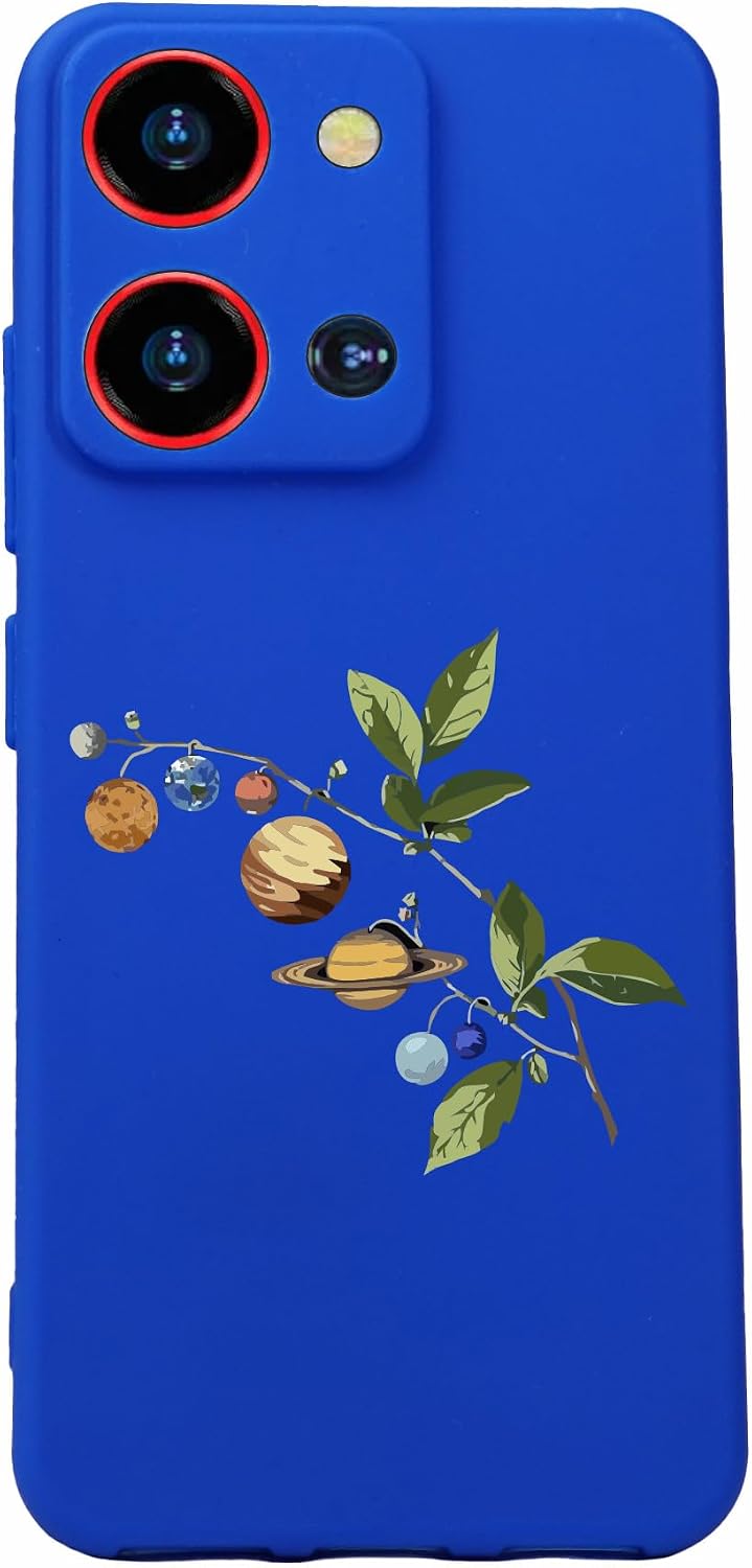 S19 Max Pro S ile Uyumlu Kamera Korumalı, Baskılı Silikon Kılıf, Mavi