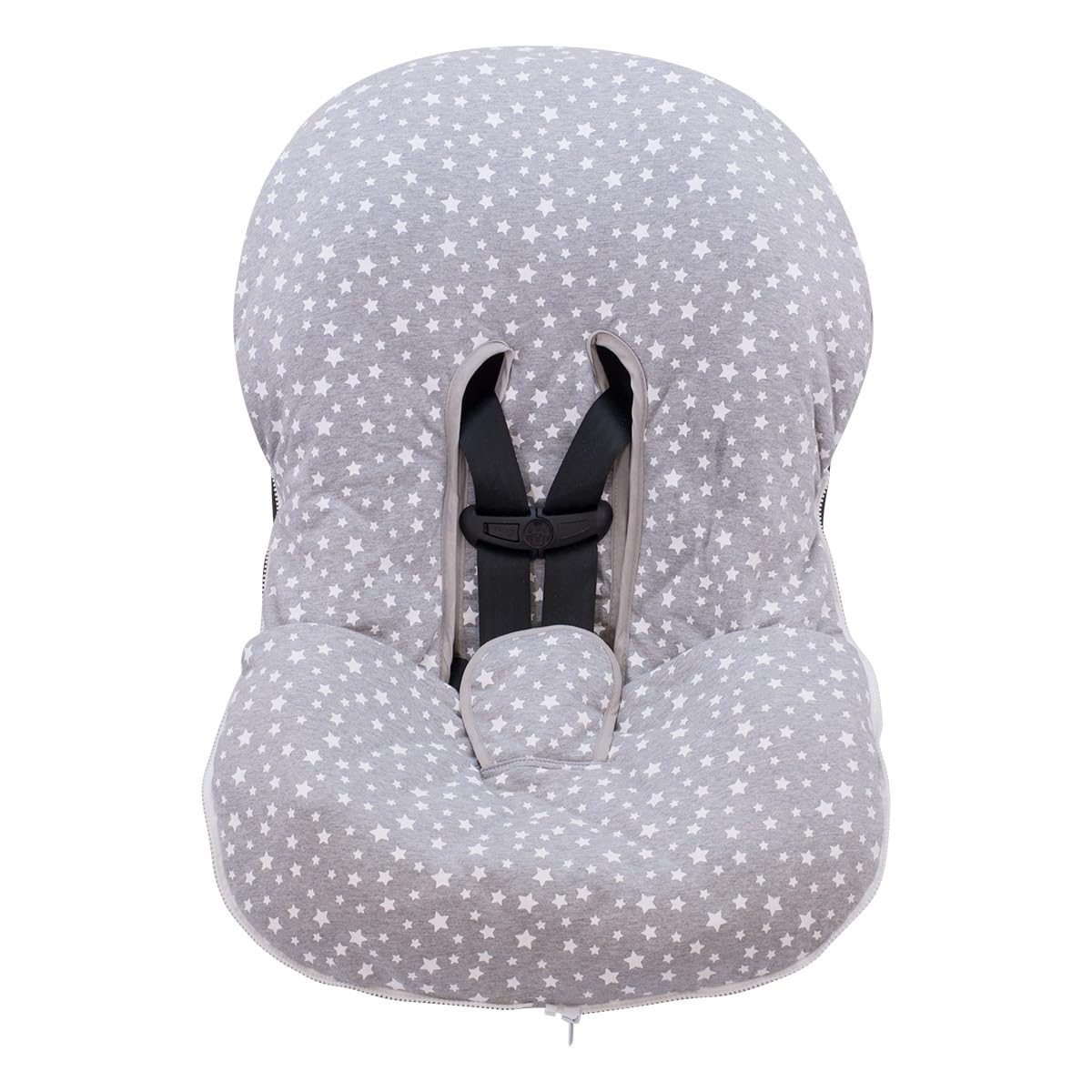 JYOKO KIDS Copertina + Sacco universali per Ovetto, navicella o lettino, seggiolino auto compatibile con Römer, per passeggino bebè neneonato fino a 14 mesi (White Star, Cotone)