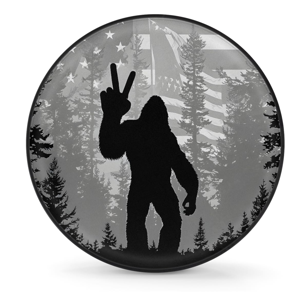 Spare Tire Cover Bigfoot American Flag Wheel Covers Protectors Waterproof Dust-Proof Universal Fit Trailer, RV, SUV and Many Vehicle (15" for tire Diameter 27.55"-29.13")