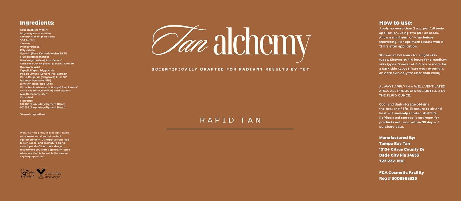 Spray Tan Solution Tan Alchemy Rapid Tanning Bronze Solution - Sunless Airbrush Spray Tan - 32oz