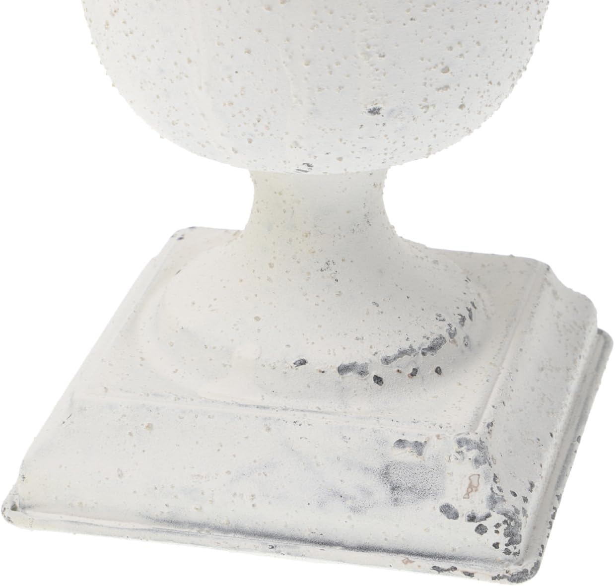 POPETPOP Urn Planters for Outdoor Plants : Iron Urn Flower Pot Decorative Flower Vase for Balcony Patio Garden Desktop, 7.47X5.89X5.89in (White)