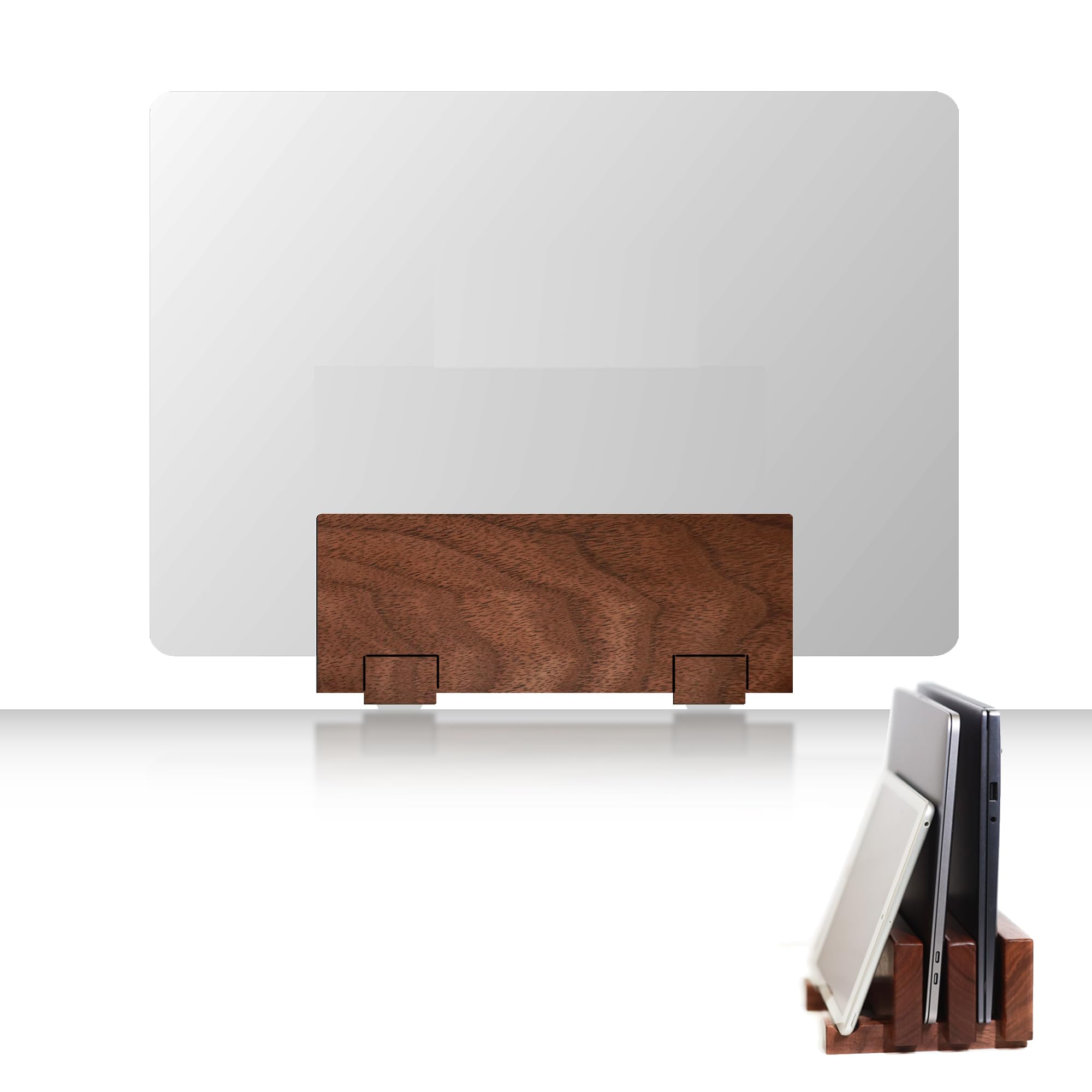 BECROWMEU Supporto verticale per Laptop, Doppio supporto da scrivania con Dock