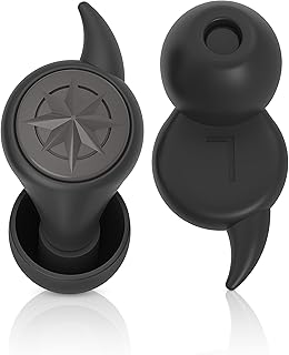 WhisperPlug - Ear Plugs for Sleep – Reusable Earplugs in Supersoft Silicone for Noise Reduction & Flights - 8 Ear Tips in XS/S/M/L - 30dB Noise Cancelling Ear Plugs - Black