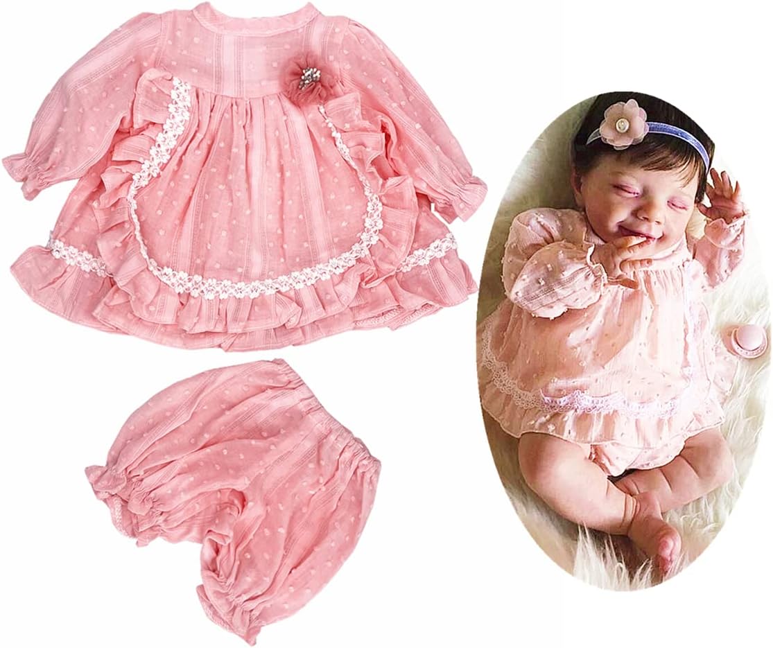 3 Pcs Reborn Doll Baby Girl Clothes Accessories 22 Inch