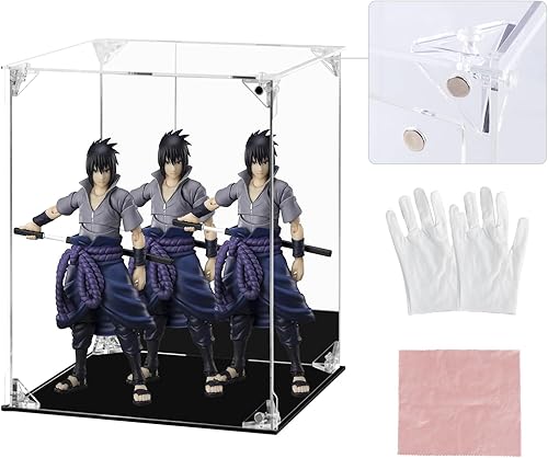 Miniatura 9 de ECOSEAO Vitrina de 8 x 8 x 12 pulgadas, 7.9 x 7.9 x 11.8 in para coleccionables, caja de acrílico transparente, caja de vidrio alternativo para