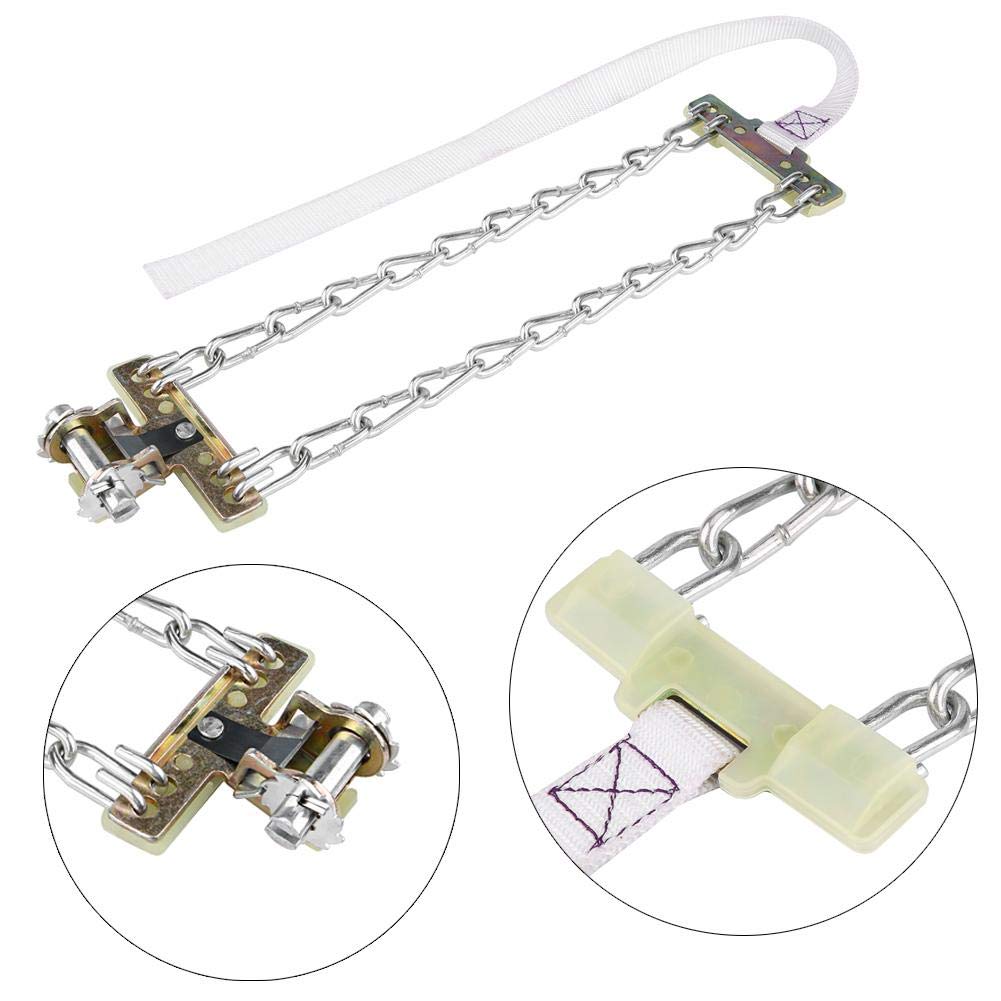 Cadena de nieve para neumáticos Tbest, cadena de acero antideslizante de 3 piezas Cadena de clip para neumáticos de seguridad para automóviles con barro de nieve para coche SUV (Large)