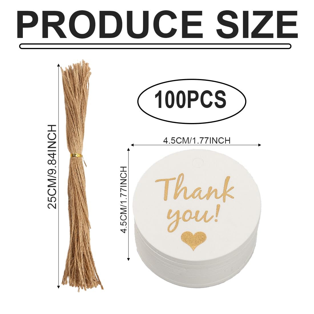 200 Etichette Cartoncino Per Regali - Con Corda Di Iuta Per Bomboniere, Matrimoni E Compleanni