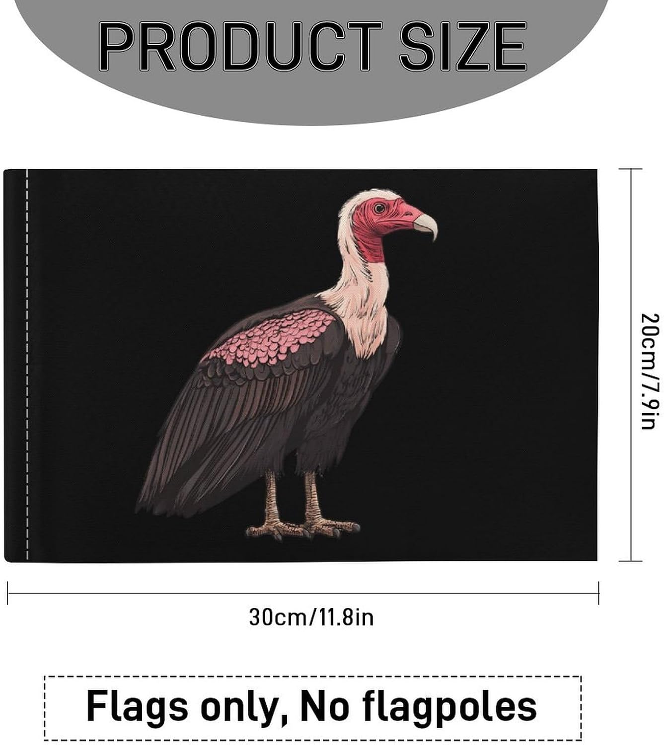 Turkeys Vulture Car Flag Polyester Clip Flags Mini Handheld Banners for Auto Outside Travel Decor image 2