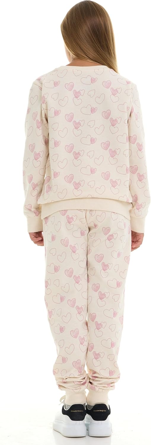 Pink Angel 2-Piece Girls' Fleece Sweatshirt and Jogger Set – Soft Matching Loungewear Outfit for Kids (Sizes 2T-16) - Image 4
