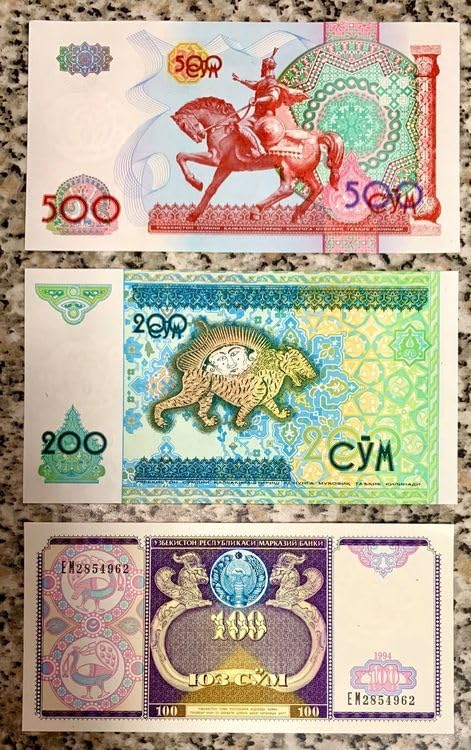 3 BEAUTIFUL NOTE SET OF 100 SOM,200 CYM,500 CYM IN TOP U N C GRADE