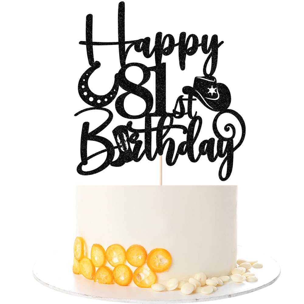 Kaoenla Cowboy Cake Topper-cowboy theme Happy 17th Birthday Decor,17th Birthday/Anniversary Party Decorations (81st) — image 1