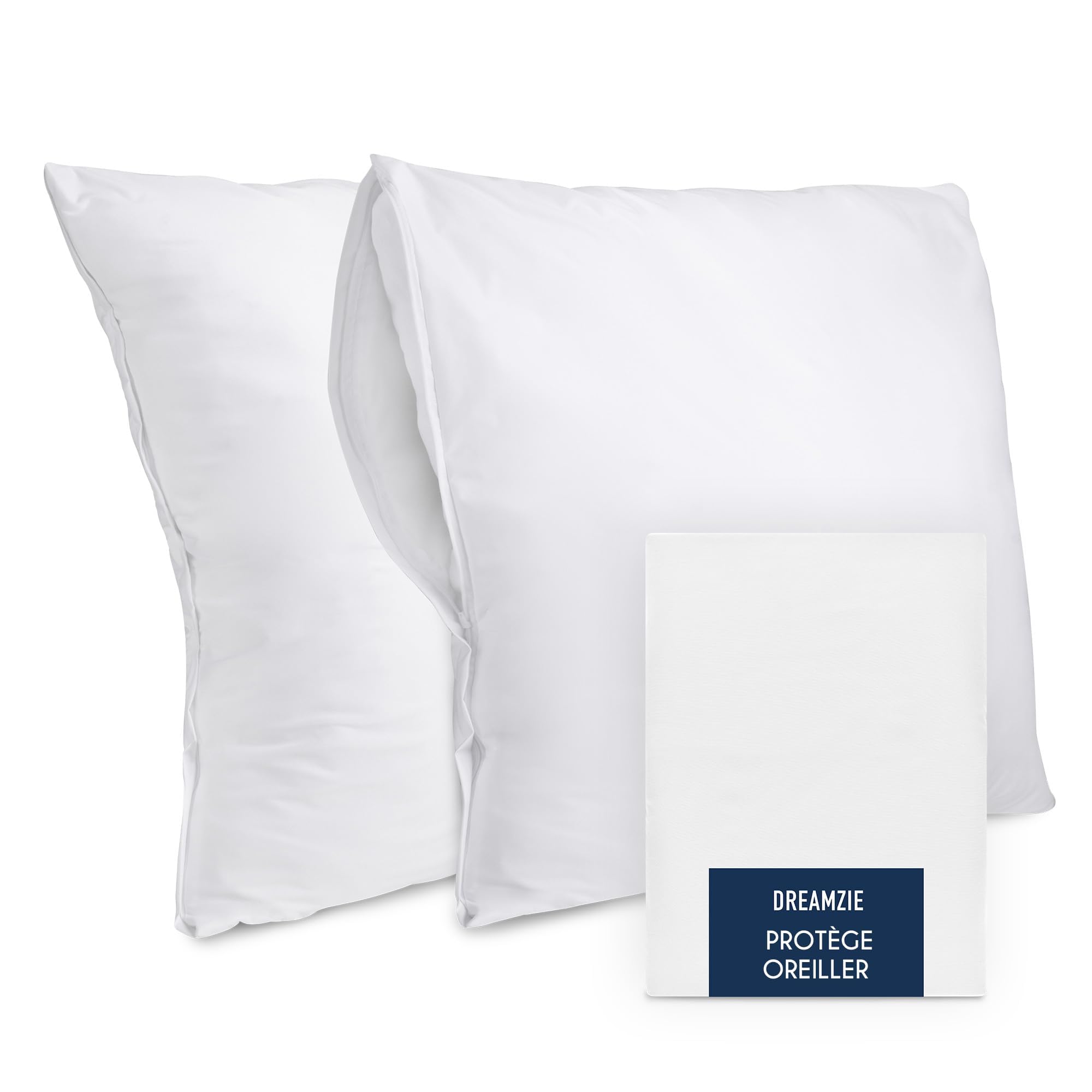 Dreamzie Pillow Protectors 60 x 60 cm – Set of 2 – Waterproof and Oeko-TEX – Pillow Covers with Zip