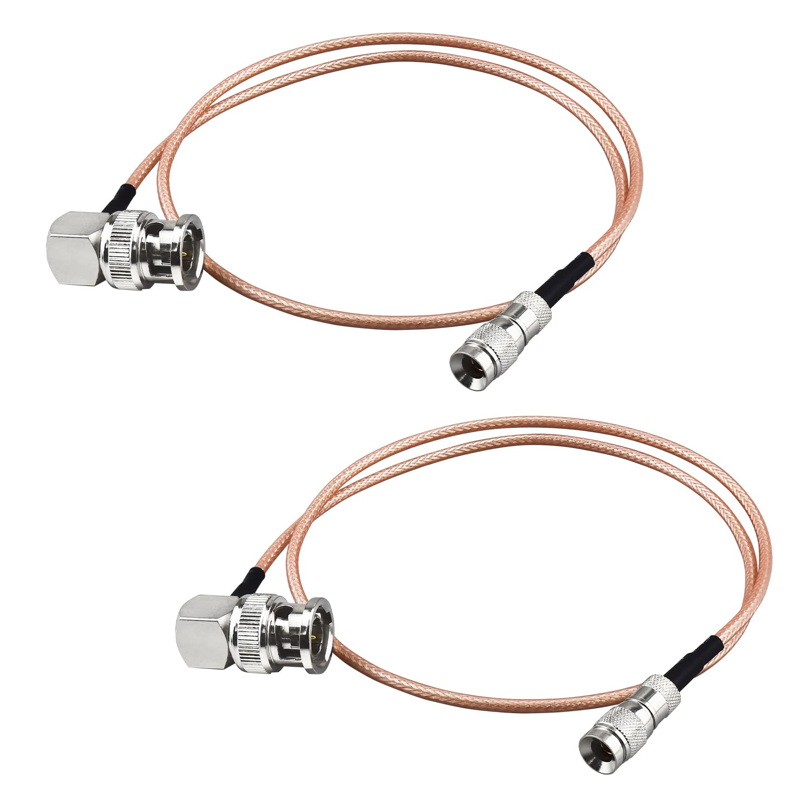 urcianow Din 1.0/2.3 Male to BNC Right Angle male RG179 50CM SDI Cable RF Coaxial Adapter Extension Cable Communication System for Radio - Video Equipment (2 PCS)