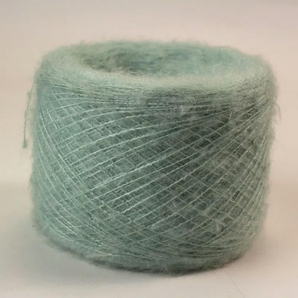 Hand Knitting Hilo， Hilo de Lana de Mohair Natural, Suave y Fino, 250g, Felpa orgánica Saludable, Tejido a Mano, Hilo de Ganchillo Fino(1)