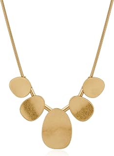 CLASSYZINT Gold Irregular Coin Pendant Necklace for Women - Vintage Bohemian Brass Choker, Hypoallergenic Adjustable Chain