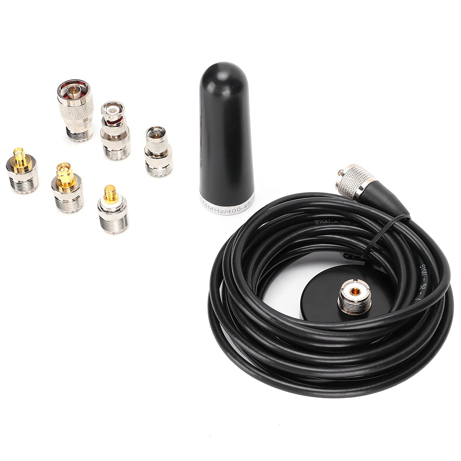 Mini Antena de Coche de Doble Banda con Excelente Recepción para Radios y Incluye Alimentador de 5 M