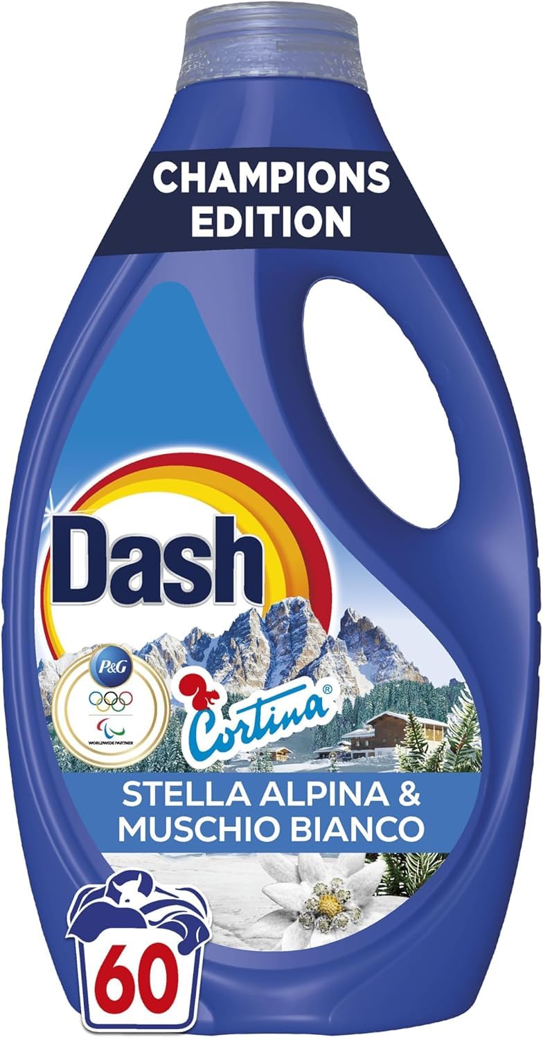 Detersivo Liquido Lavatrice 4x60 Lavaggi – Champions Edition – Fragranza Stella Alpina e Muschio Bianco – Pulizia Profonda, Freschezza Intensa e Colori Brillanti anche a Basse Temperature