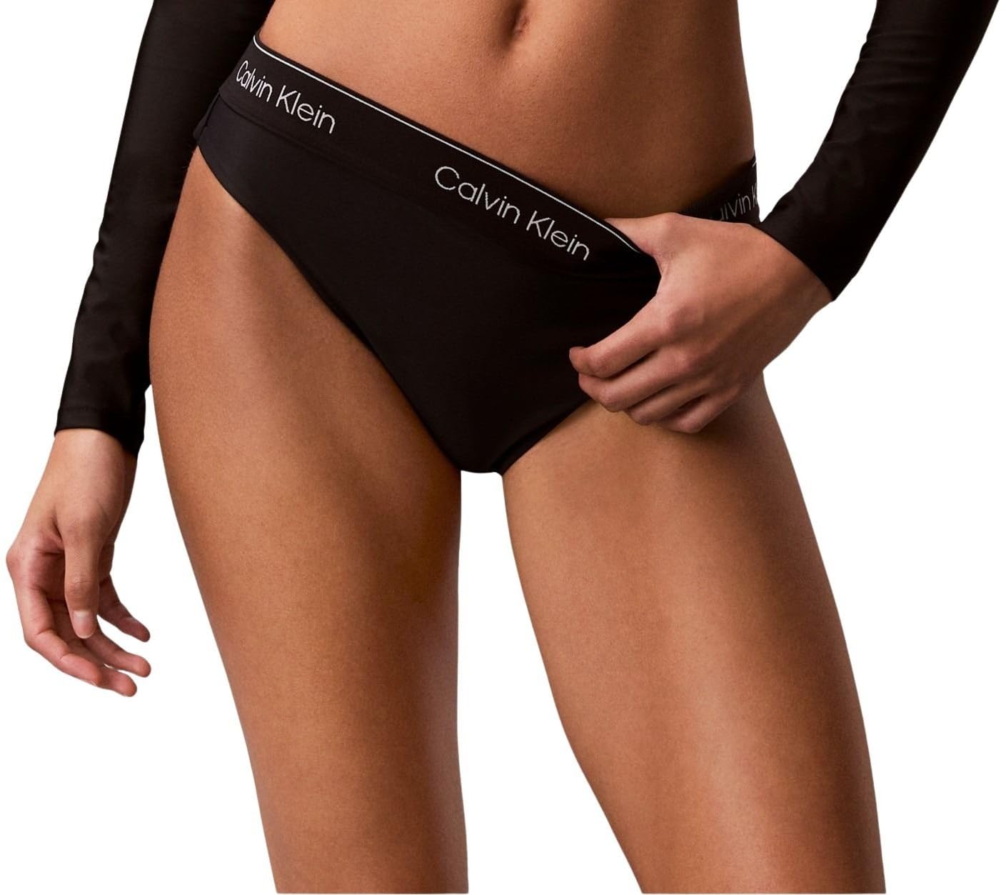Calvin Klein Women Bikini LV00Q61132 Swim Bottoms, BLACK (Black), L