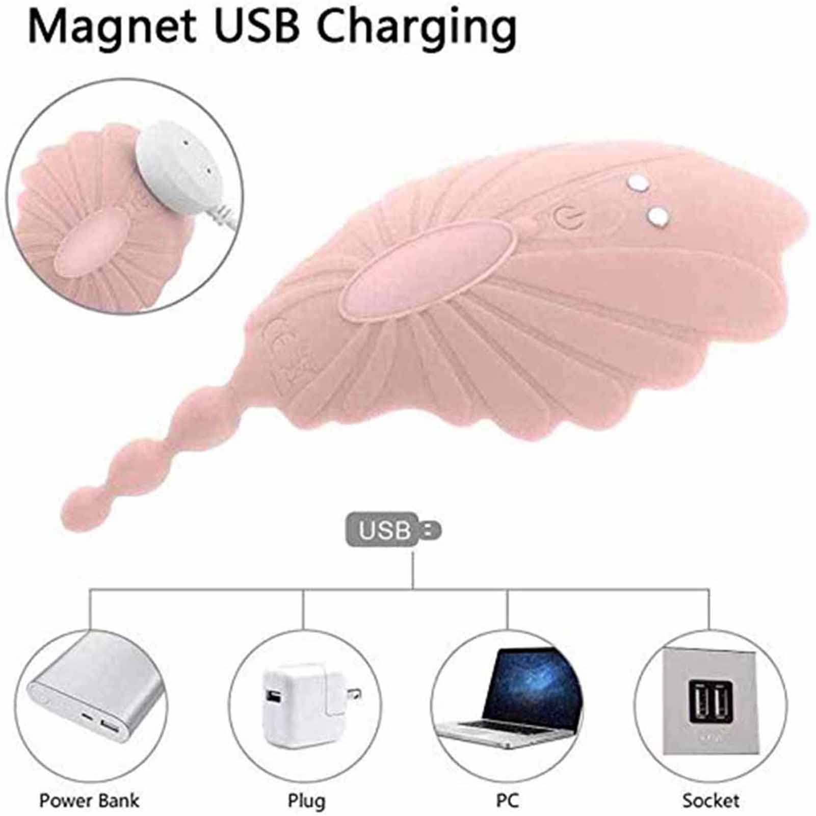 -Braĝaș Vibrạdórés con Control Remoto Ŝilicoņà Mariposa Vībrādôr, Vìbràdòrěs Sěxúàl Mujer Clítộrìs Mando Distancia Inalámbrico para Eśtìmúlàdòr Púntò Ĝ Clìtòriaño, Carga Usb