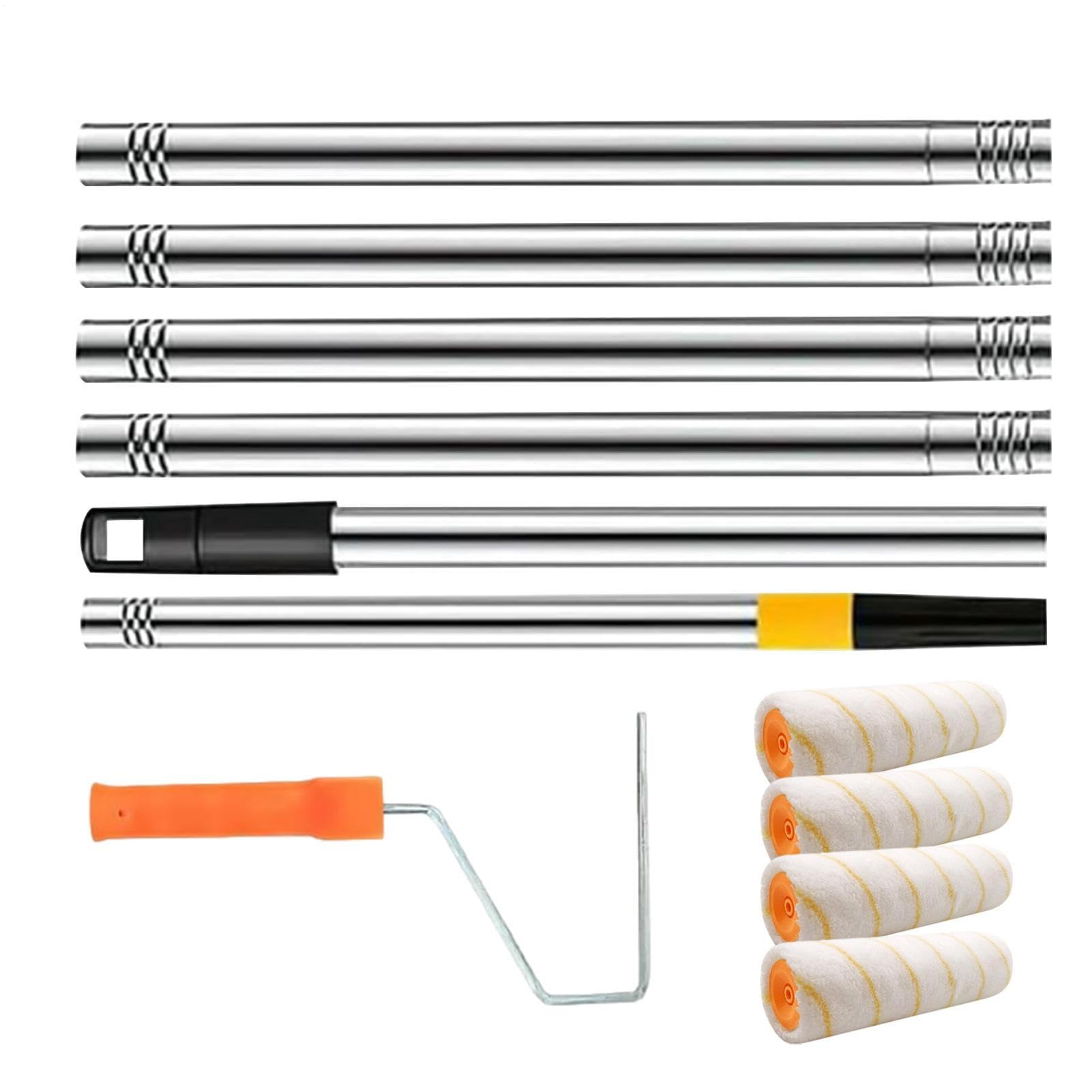 Prolunga per rullo di vernice, asta estensibile per pittura | manico telescopico regolabile, asta leggera e resistente, strumento portatile per soffitto, cucina, armadi, pareti, metallo,