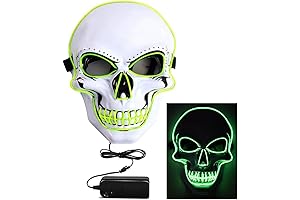 Glow in the Dark Skeleton Mask for Kids - LED Halloween Face...