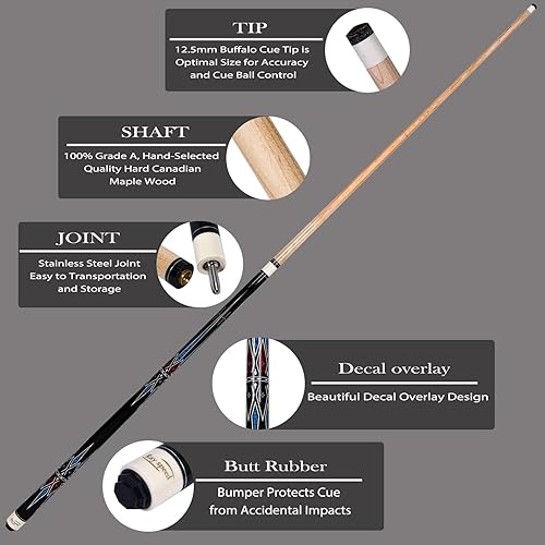 Miniatura 9 de Ray speed Palo de billar profesional con estuche rígido para billar de 1920 oz