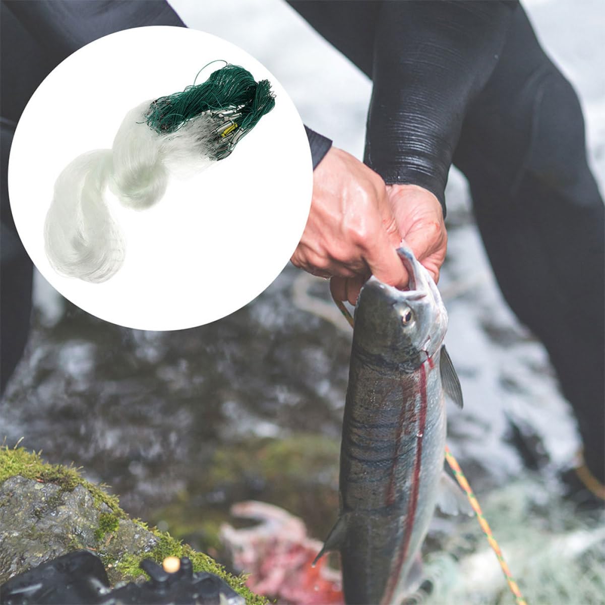BESTonZON Gill Net Single Layer Fishing Net 37m X 1.2m Monofilament with Long for Bait Fish Trap and Casting Fishing in Freshwater and Saltwater : Sports & Outdoors
