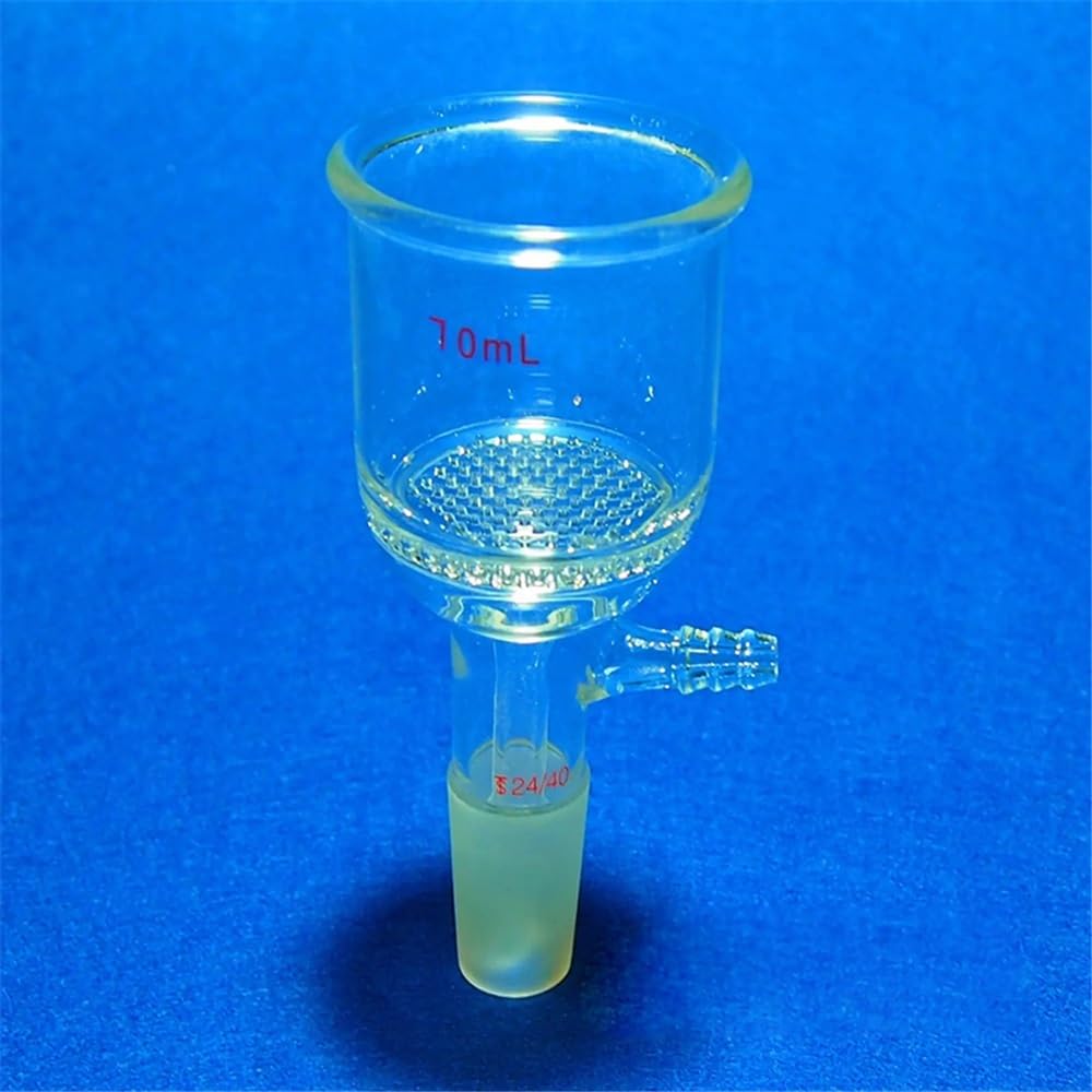 Embudo de vidrio 24/40 de 70 ml con placa de 47 mm, cristalería de laboratorio
