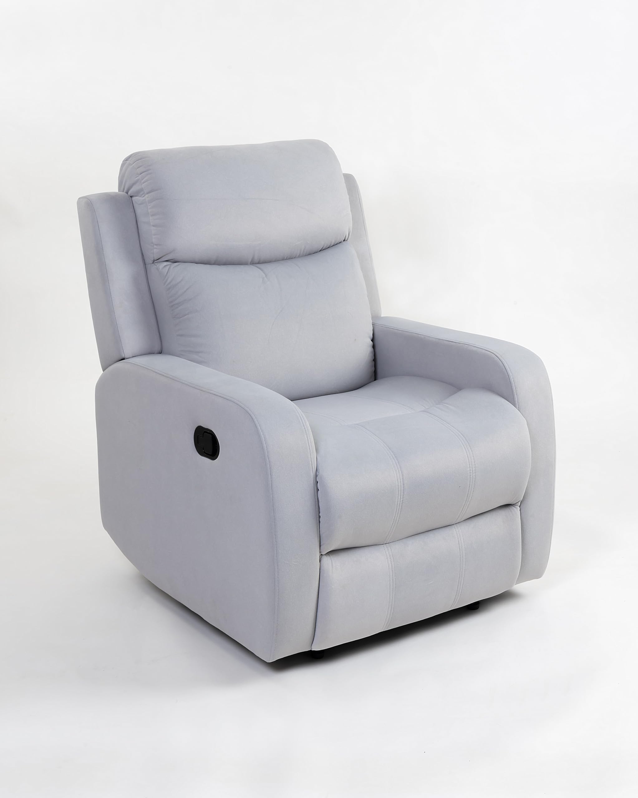 Peachtree Home Accents Nexon Manual Recliner-3 Year Warranty,Light Grey|1 Seater Chair Sofa|3 Modes of Comfort|Mango Wooden Frame with Suede Fabric|Single Seater Sofa Recliner for Living Room Bedroom-image-40