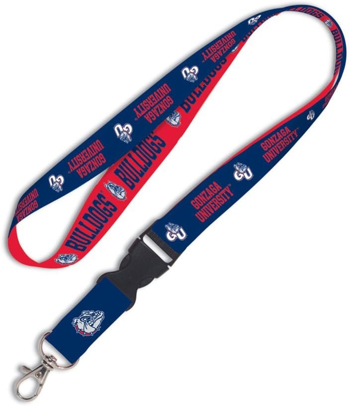 NCAA Gonzaga University 81529012 Lanyard with Detachable Buckle, 3/4"