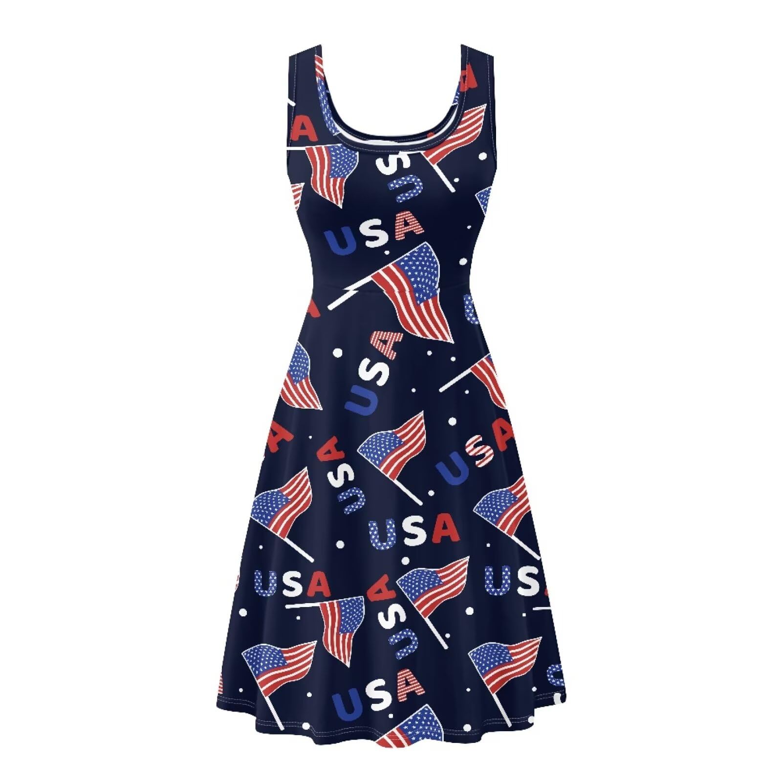Dreaweet Casual Sleeveless Dresses for Women Girls, Round Neck Tank Dresses with Pockets Summer Sundress Size XS-4XL