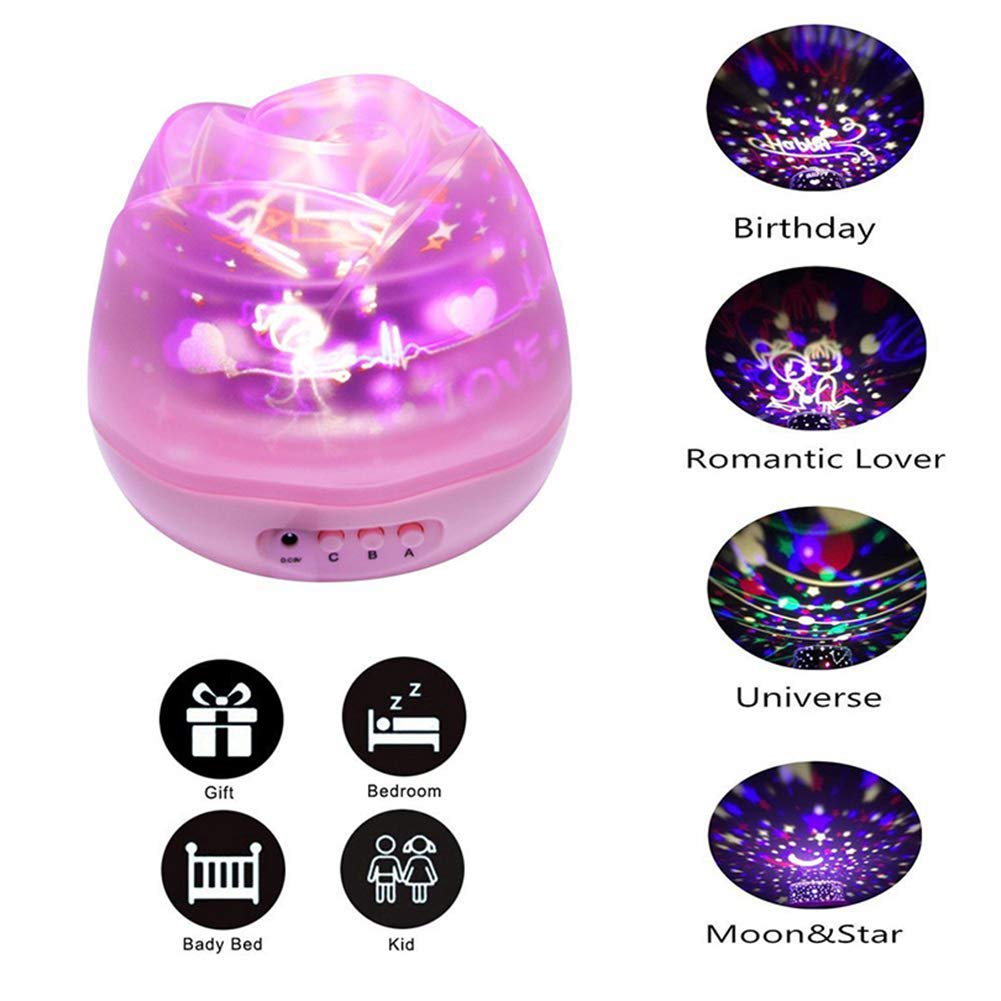 Yanghao Proyector De Estrellas Luz De La Noche, Recargable Bebé Cielo Estrellado LED Romántico De La Lámpara del Proyector Ligero del USB Y Los Niños La Noche del Regalo De Los Niños De La Lámpara
