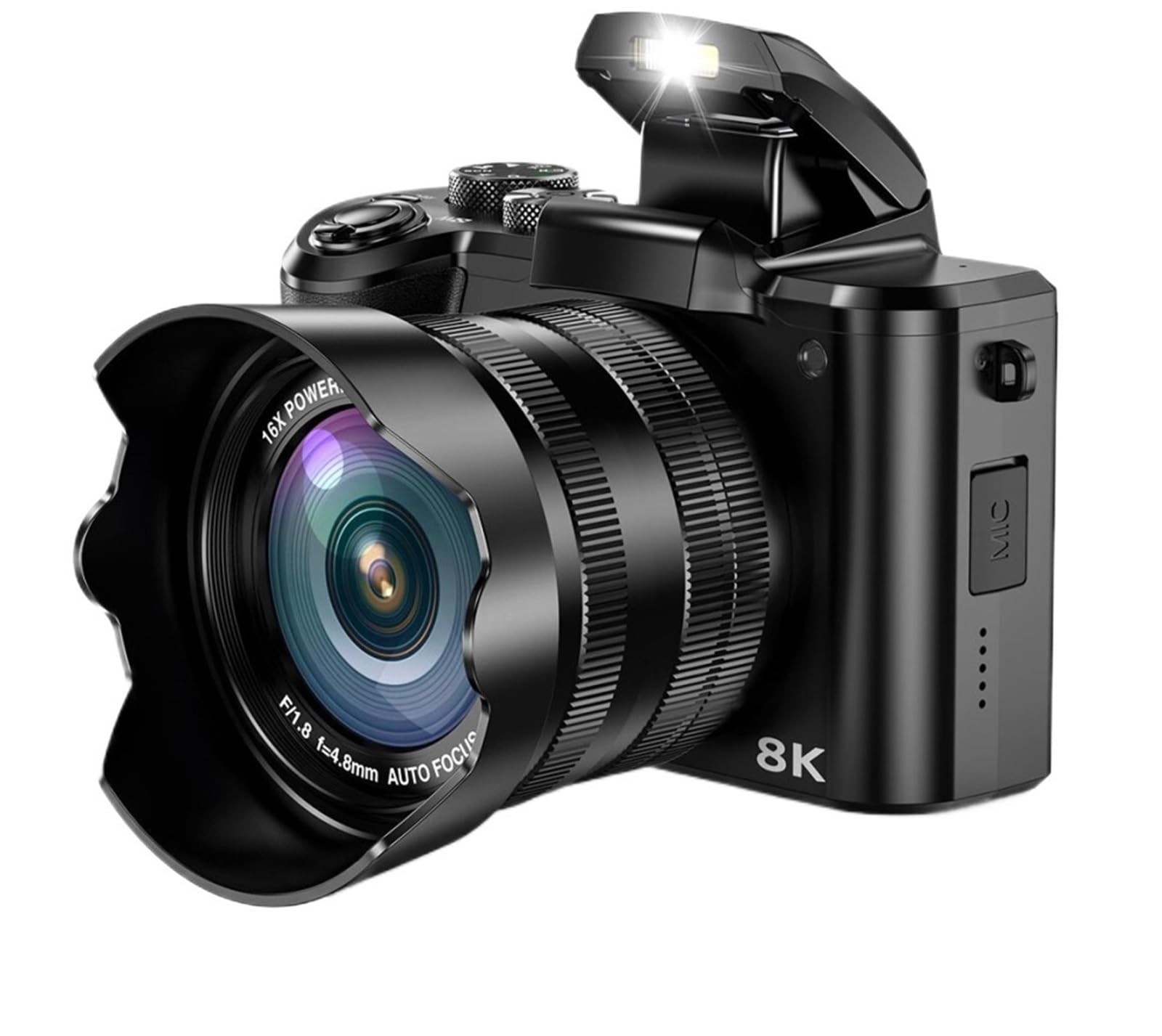 Fotocamere digitali 8K con messa a fuoco automatica, fotocamera professionale WiFi da 88 MP fotografica zoom digitale 16X a doppio obiettivo touch screen Leggero
