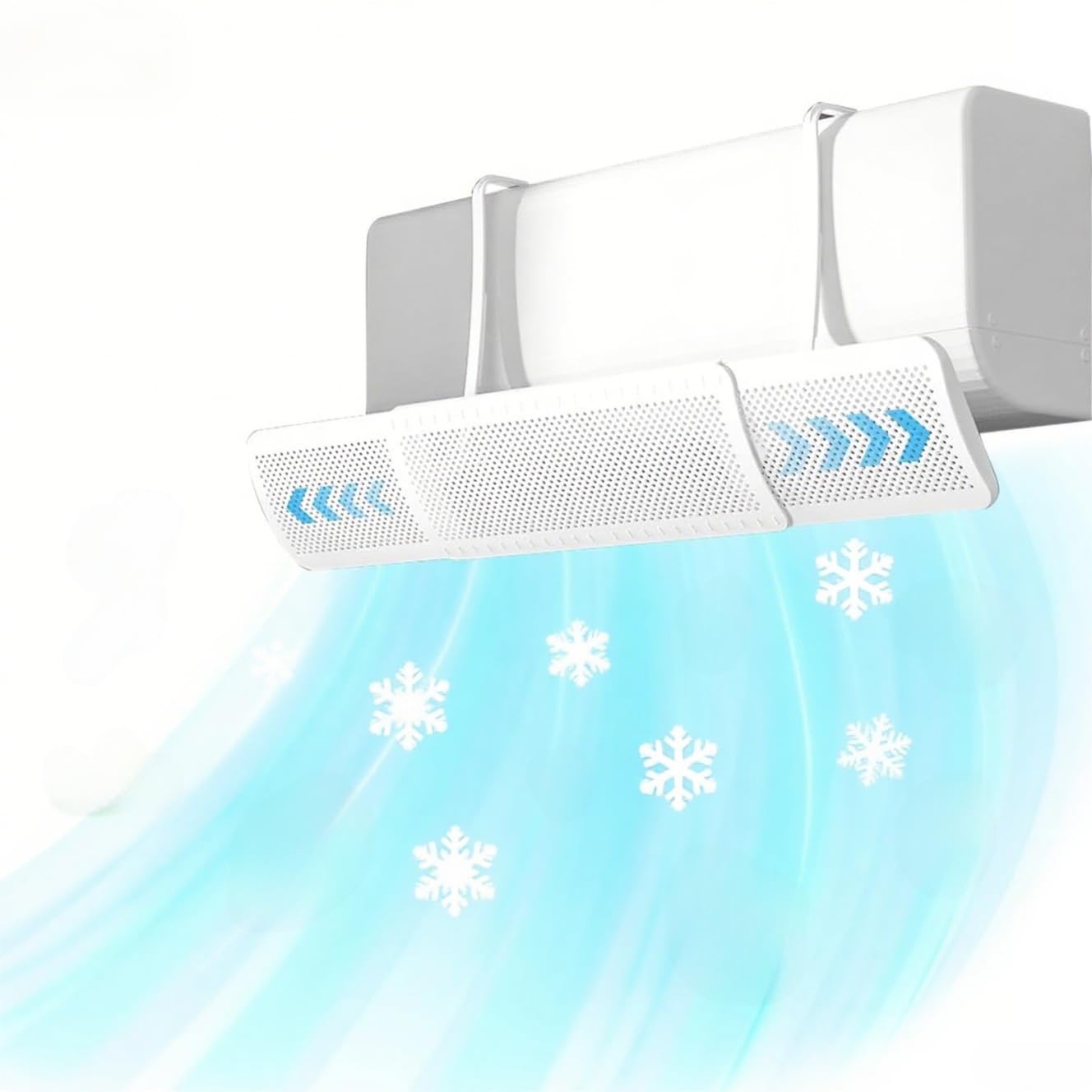 HASTHIP® Plastic Ac Deflector for Split Ac, 22-32 inches Adjustable Retractable Air Wind Deflector Universal Hanging Air Conditioner Wind Deflectors for Room Bedroom Office, White-image-21