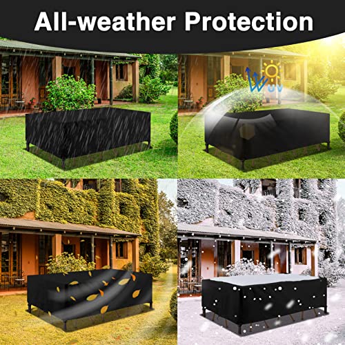 Patio Furniture Covers Outdoor Furniture Cover Waterproof Heavy Duty Patio Furniture Set Covers For Sectional Sofa And Table Chair Covers 600D(110" L × 84" W ×28" H) #TOP4
