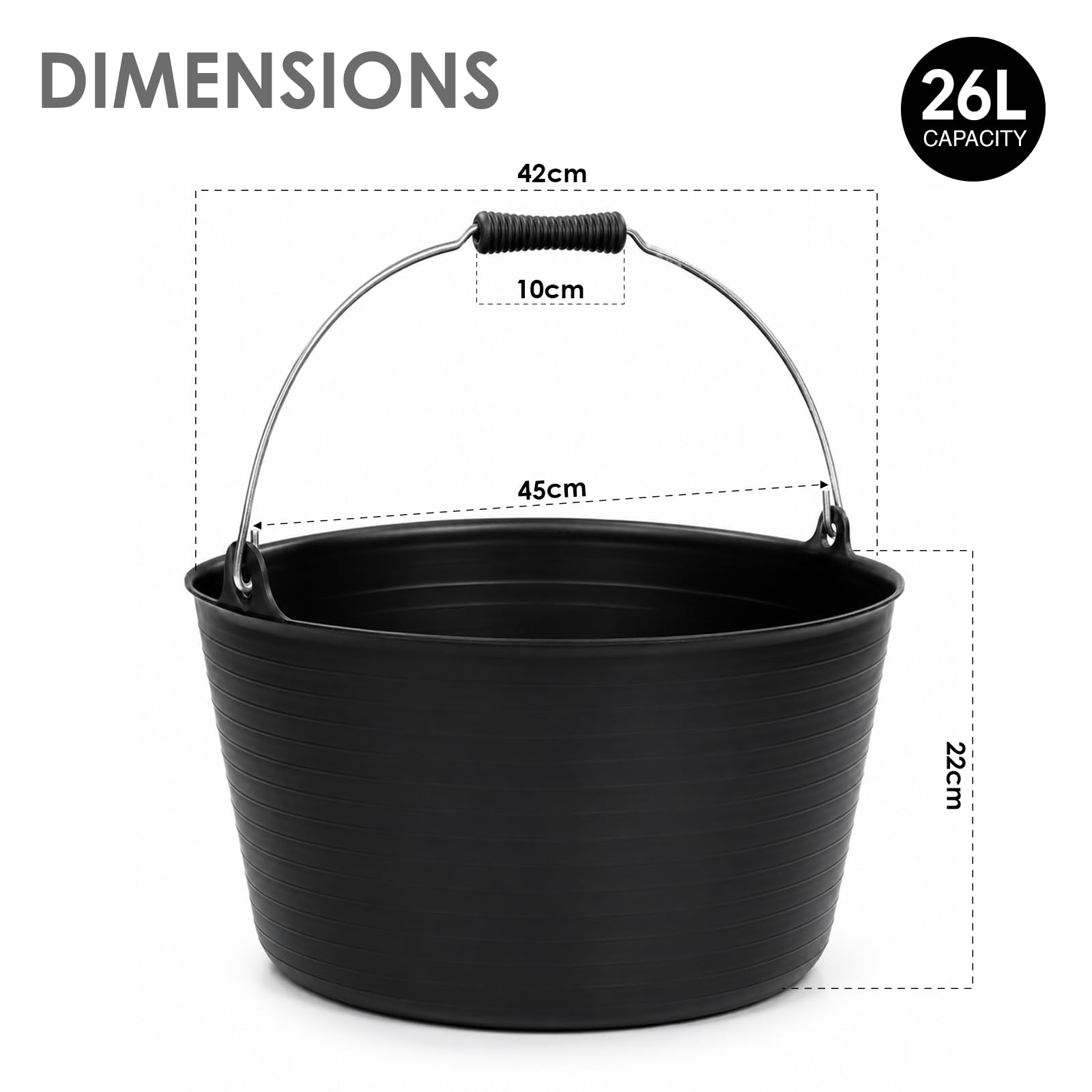 Mehrzweck-Eimer, flexibel, flexibel, 26 l, für Haus und Garten