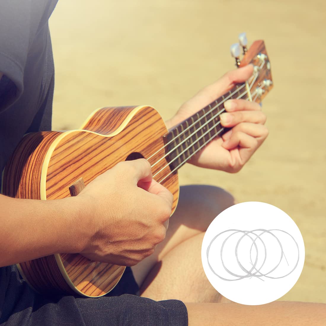 2 juegos de cuerdas para ukelele cuerdas de nailon accesorio para piezas de repuesto para ukelele de color blanco