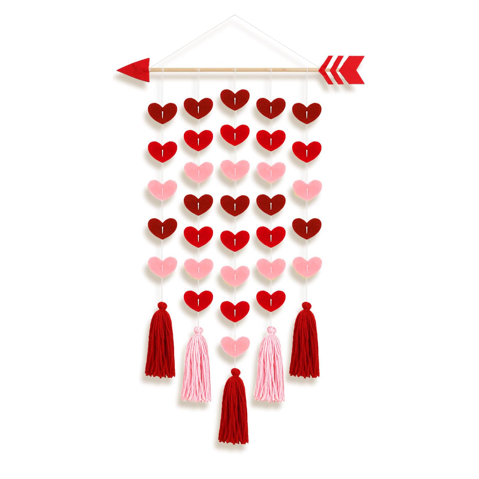 Easy to Hanging Heart Tassels Decoration for Valentine Day Celebration Romantics Event and Party Supplies Romantics Hanging Decoration