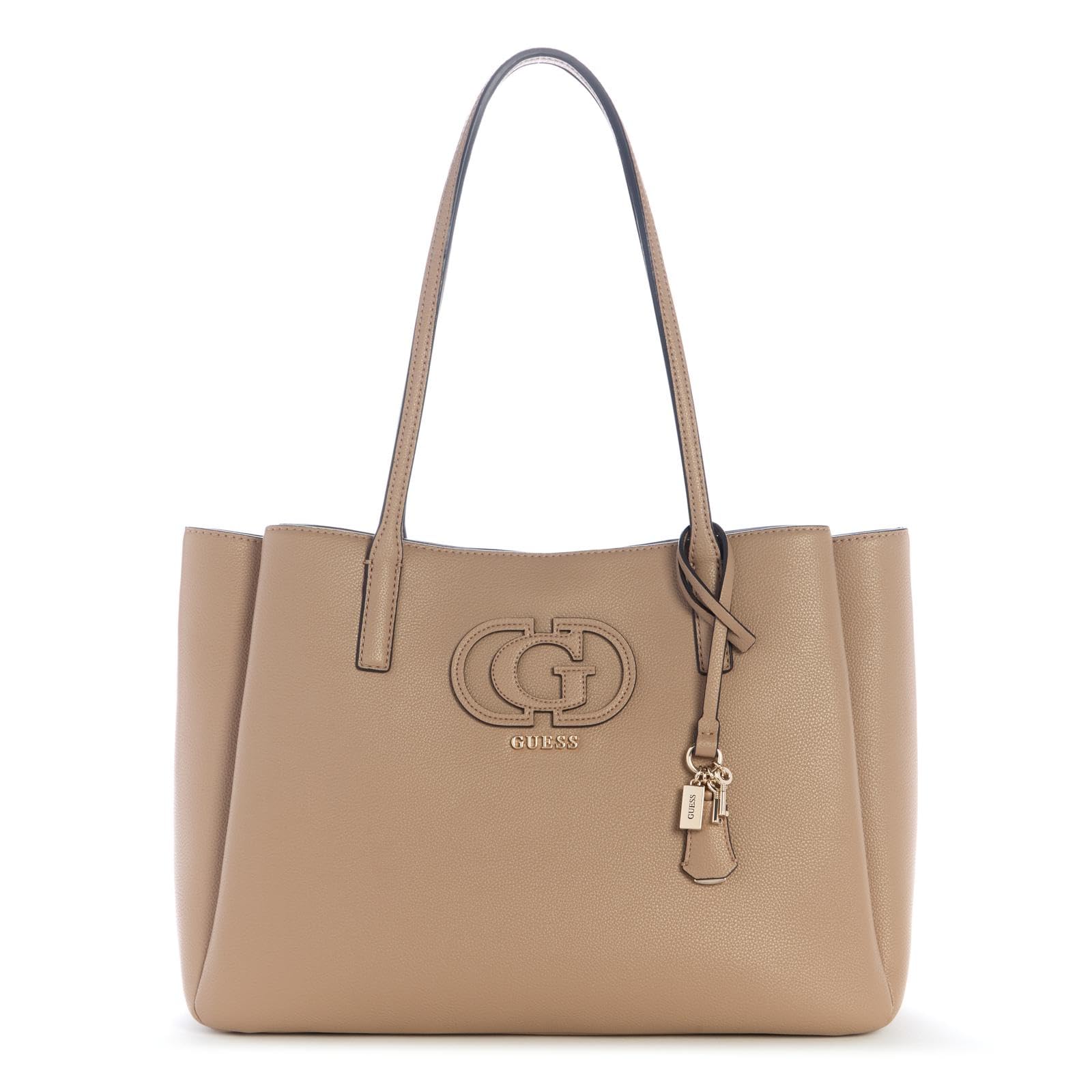 GUESS bolso de hombro bolsa de ordenador portátil con compartimento para portátil Isola Multi Compartment Tote Beige marrón topo