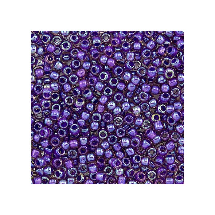 10 g TOHO Round Seed Beads Size 11/0, Inside Colour Rainbow Rosaline Opaque Purple Lined (# 928), Japan, Glass Inside Color Rainbow Rosaline Opaque Purple Lined (# 928) 11/0 - 10g